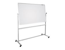 DAHLE - Tableau pivotant blanc laqué - 2 côtés magnétiques - 120 x 180 cm - 4 roues
