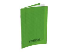 CONQUERANT Classique - Cahier polypro - 17 x 22 cm - 96 pages - Grands carreaux - vert