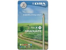 Lyra Graduate - 12 Crayons de couleur - boîte métal