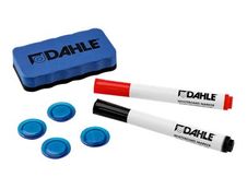 DAHLE - Kit d’effaçage comprenant 1 brosse magnétique + 4 aimants 30 mm + 2 marqueurs