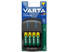 VARTA Plug charger - chargeur pour piles rechargeables AA/AAA avec 4 piles AA LR06