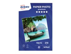Avery - Papier Photo brillant - 10 x 15 cm - 270 g/m² - impression jet d'encre - 40 feuilles
