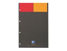 Oxford International - Bloc notes - A4 - 160 pages - petits carreaux - perforé