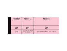 ELVE - Bloc tombola 3 volets de 100 tickets - 50 x 150 mm - numéroté - rose