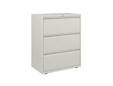 Crédence métallique monobloc -  3 tiroirs - H102 x L80 x P48 cm - gris clair