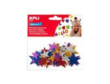 Apli - Sachet de gommettes en mousse - étoiles pailletées