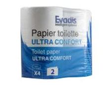 Evadis - 4 rouleaux de papier toilette - pure ouate blanc