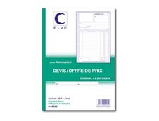ELVE - Manifold Carnet de devis/offre de prix - 50 tripli - A4