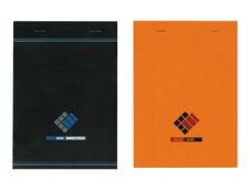 Hamelin - Bloc notes Direction - A4 - 200 pages - petits carreaux - noir ou orange