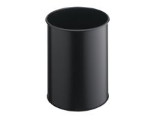 Durable - Corbeille à papier métallique ronde 15L - noir