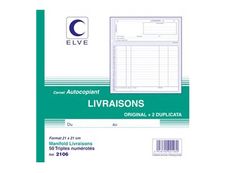 ELVE - Manifold Carnet de livraisons - 50 tripli - 21 x 21 cm