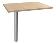 Extension IDRA/DUAL sur pied tube - 80 x 60 cm - Pied alu - plateau imitation Chêne clair