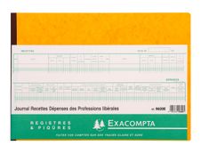 Exacompta - Registre des recettes/dépenses pour professions libérales - 27 x 38 cm - 80 pages