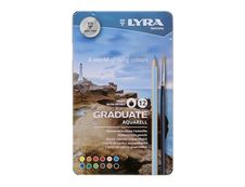 Lyra Graduate - 12 Crayons de couleur aquarellables - boîte métal