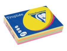 Clairefontaine Trophée - Papier couleur - A4 (210 x 297 mm) - 80 g/m² - 500 feuilles - coloris fluos assortis