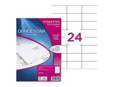 Office Star - 2400 Étiquettes multi-usages blanches - 70 x 37 mm - réf OS43474