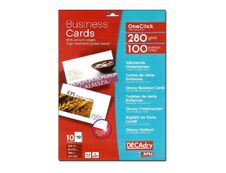 Apli DECAdry - Papier pour 100 cartes de visite brillantes 85 x 54 mm - 280 g/m² - 10 feuilles