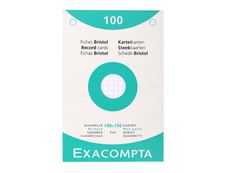 Exacompta - 100 fiches Bristol quadrillées - 100 x 150 mm - blanc