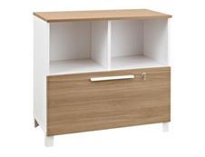 Rangement bas SUNDAY - L80 x H79 x P42 - 2 cases + 1 tiroir - façade et dessus chêne (Top bois non compris)
