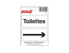 Pickup - Pictogramme - Toilettes + flèche - 100 x 100 mm