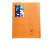 Clairefontaine Koverbook - Cahier polypro 24 x 32 cm - 96 pages - grands carreaux (Seyes) - orange