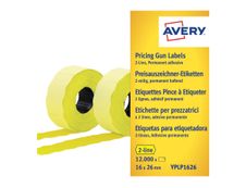 Avery - Boîte de 10 rouleaux de 1200 étiquettes de prix - 26 x 16 mm - jaune