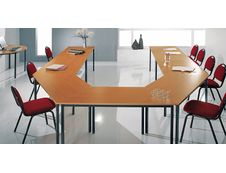 Table modulaire rectangulaire - L120 x H74 x P60 cm - imitation hêtre