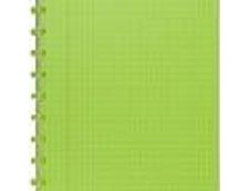 ATOMA - Cahier de notes - par disque - A4 - 72 feuilles / 144 pages - papier blanc - quadrillé - couverture verte transparente - polypropylène (PP)