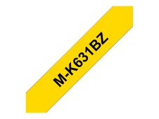 Brother MK631BZ - Ruban d'étiquettes papier auto-adhésives - 1 rouleau (9 mm x 8 m) - fond jaune écriture noire