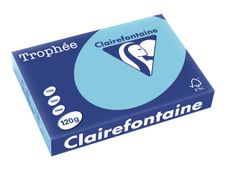 Clairefontaine Trophée - Papier couleur - A4 (210 x 297 mm) - 120 g/m² - Ramette de 250 feuilles - bleu alizé