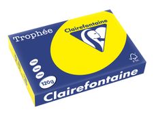 Clairefontaine Trophée - Papier couleur - A4 (210 x 297 mm) - 120 g/m² - Ramette de 250 feuilles - jaune soleil