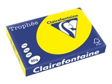 Clairefontaine Trophée - Papier couleur - A3 (297 x 420 mm) - 80 g/m² - Ramette de 500 feuilles - jaune soleil