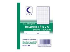 ELVE - Manifold quadrillé 5x5 - 50 tripli - 14 x 10,5 cm