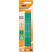 BIC ECOlutions EVOLUTION 655 - Pack de 4 Crayons à papier - HB - embout gomme