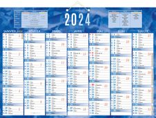 Bouchut 230 - Calendrier bancaire 7 mois par face - 38,5 x 54 cm - bleu