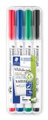 STAEDTLER LUMOCOLOR 301 - Pack de 4 marqueurs feutres effaçables - pointe ogive - couleurs assorties