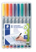 STAEDTLER LUMOCOLOR 311 - Pack de 8 marqueurs effaçables - pointe ogive - couleurs assorties