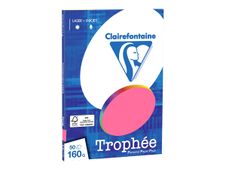 Clairefontaine Trophée - Papier couleur - A4 (210 x 297 mm) - 160 g/m² - Ramette de 50 feuilles - rose fuchsia