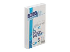 GPV - 50 Enveloppes DL 110 x 220 mm - 90 gr - fenêtre 45x100 mm - blanc - bande adhésive - bloc détachable