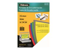 Fellowes - A4 (210 x 297 mm) - 180 micrones - negro - 100 uds. tapa de encuadernación de PVC - para Fellowes ESP50, Galaxy 500, Galaxy E, Metal 50, Metal Quasar, PB 2650, Quasar 130, WB 500
