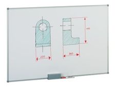 Faibo - Encerado - montaje en pared - 450 x 600 mm - acero - magnético - blanco metálico