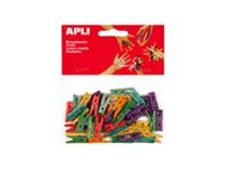 Apli - 45 mini pinces bois - coloris assortis