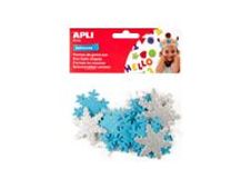 APLI kids - 22 Adhésif décoratif mousse - flocons - argenté(e), bleu clair