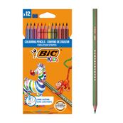 BIC KiDS Evolution Stripes - 12 Crayons de couleur - couleurs assorties