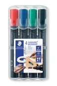 STAEDTLER LUMOCOLOR 352 - Pack de 4 marqueurs permanents - pointe ogive - couleurs assorties