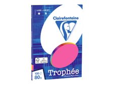 Clairefontaine Trophée - Papier couleur - A4 (210 x 297 mm) - 80 g/m² - Ramette de 100 feuilles - coloris fluos assortis