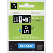 Dymo D1 - Ruban d'étiquettes auto-adhésives - 1 rouleau (19 mm x 7 m) - fond noir écriture blanche 