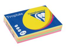 Clairefontaine Trophée - Papier couleur - A4 (210 x 297 mm) - 80 g/m² - Ramette de 500 feuilles - coloris fluos assortis