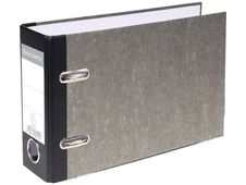 Exacompta - Classeur à levier à l'italienne - Dos 70 mm - A5 - pour 550 feuilles - gris marbré avec dos noir