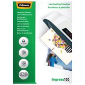 Fellowes - 100 pochettes de plastification A4 (216 x 303 mm) - 100 microns - brillantes 